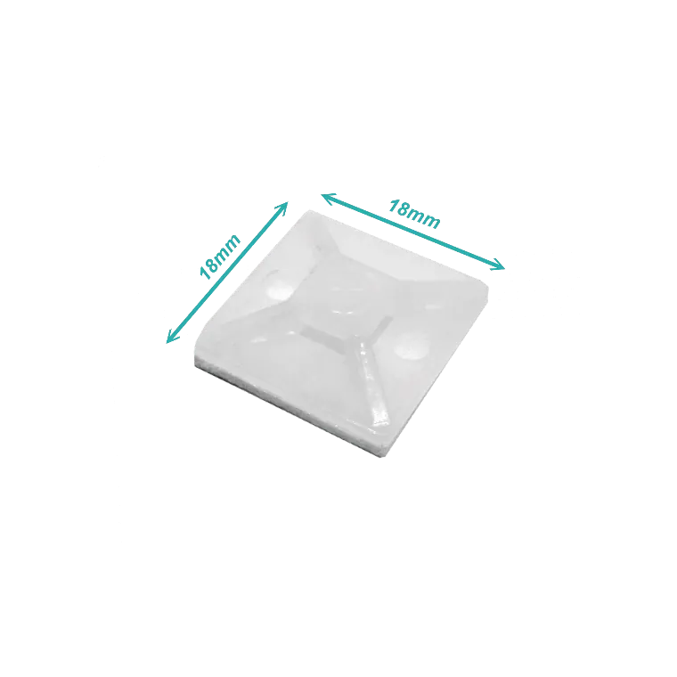Fijacion Autoadhesiva Base Blanca p/Amarra 4mm 100-un 2x2cm  2