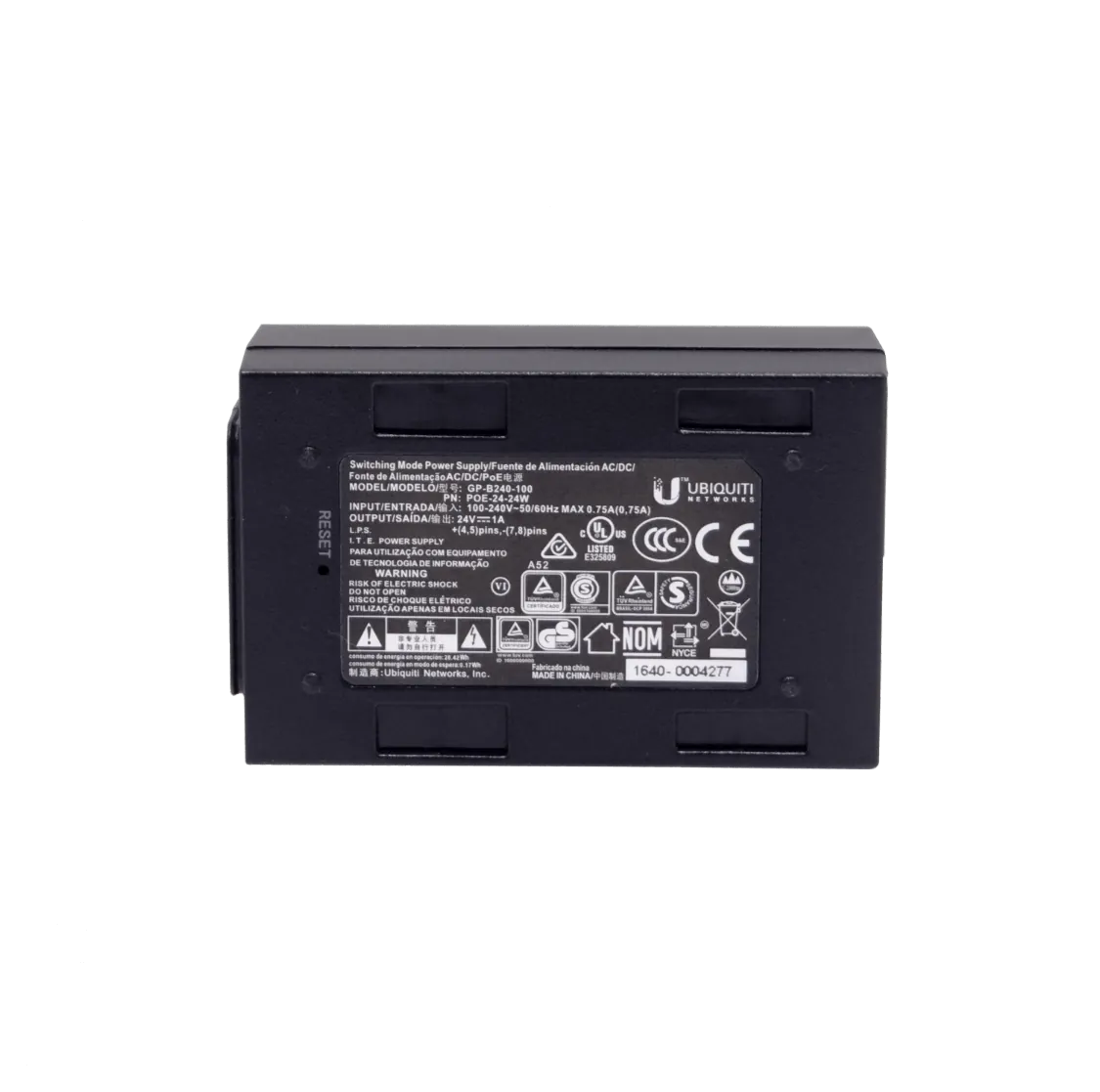 Inyector PoE Ubiquiti POE-24-24W, 24V DC, 24W, con Reset Remoto 5