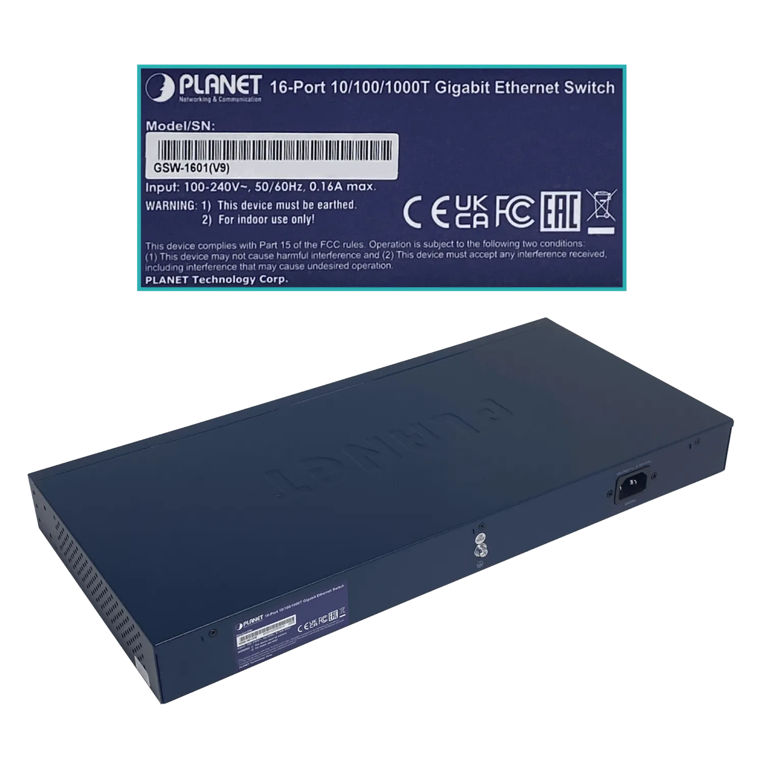 Switch no-Admin-L2 Rack Planet 16-1000  220V-Directo Selector-4-modos 3