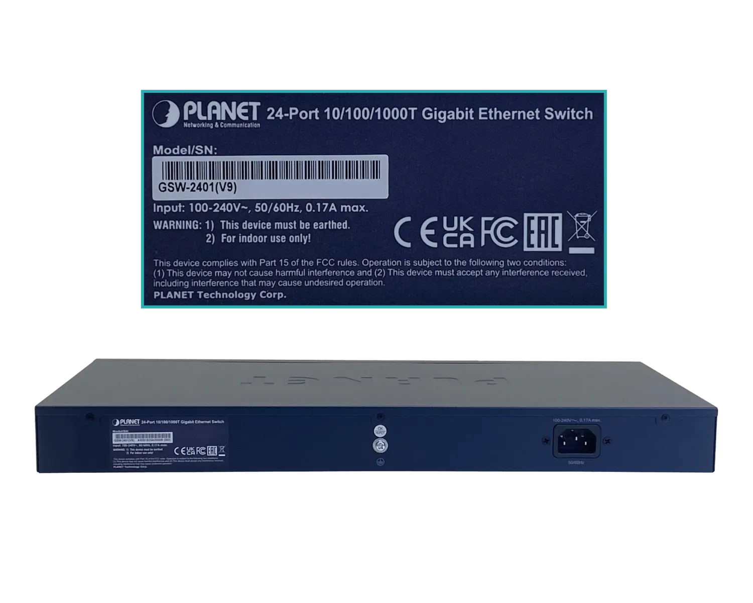 Switch no-Admin-L2 Rack Planet 24-1000  220V-Directo Selector-4-modos 3