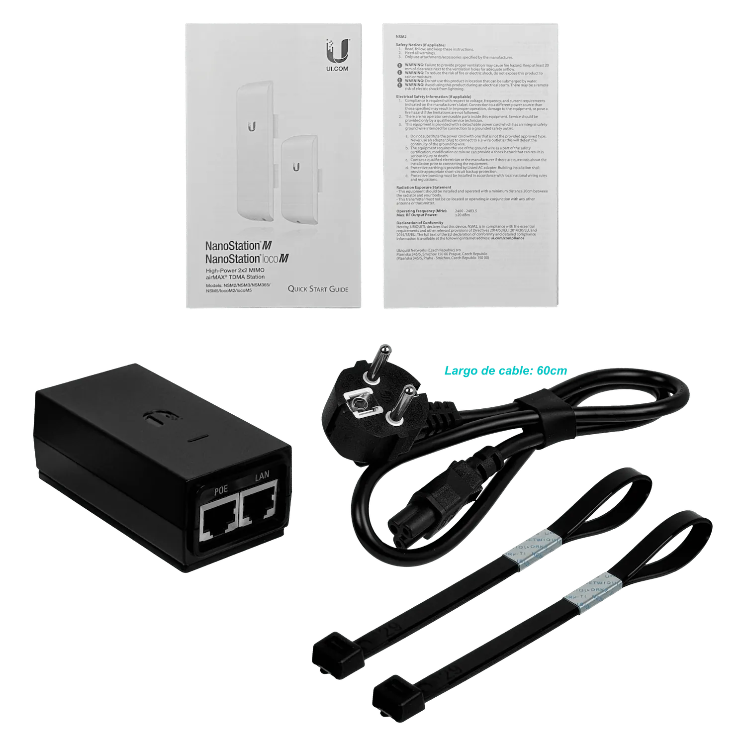 Access Point Wireless Ubiquiti NanoStation M2 2.4Ghz + Antena 11dBi Doble Polarizacion 7