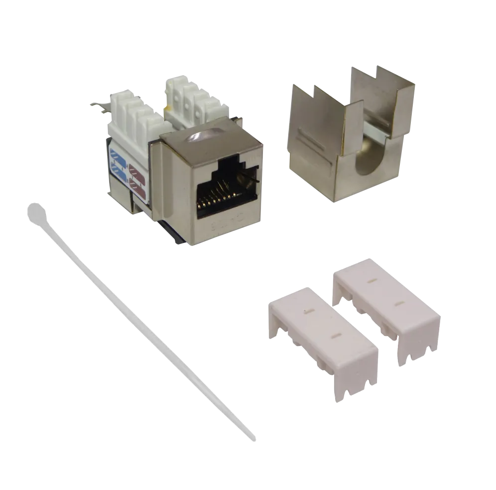 Keystone Blindado  Plata Cat6 STP FTP Punchable RJ45 4