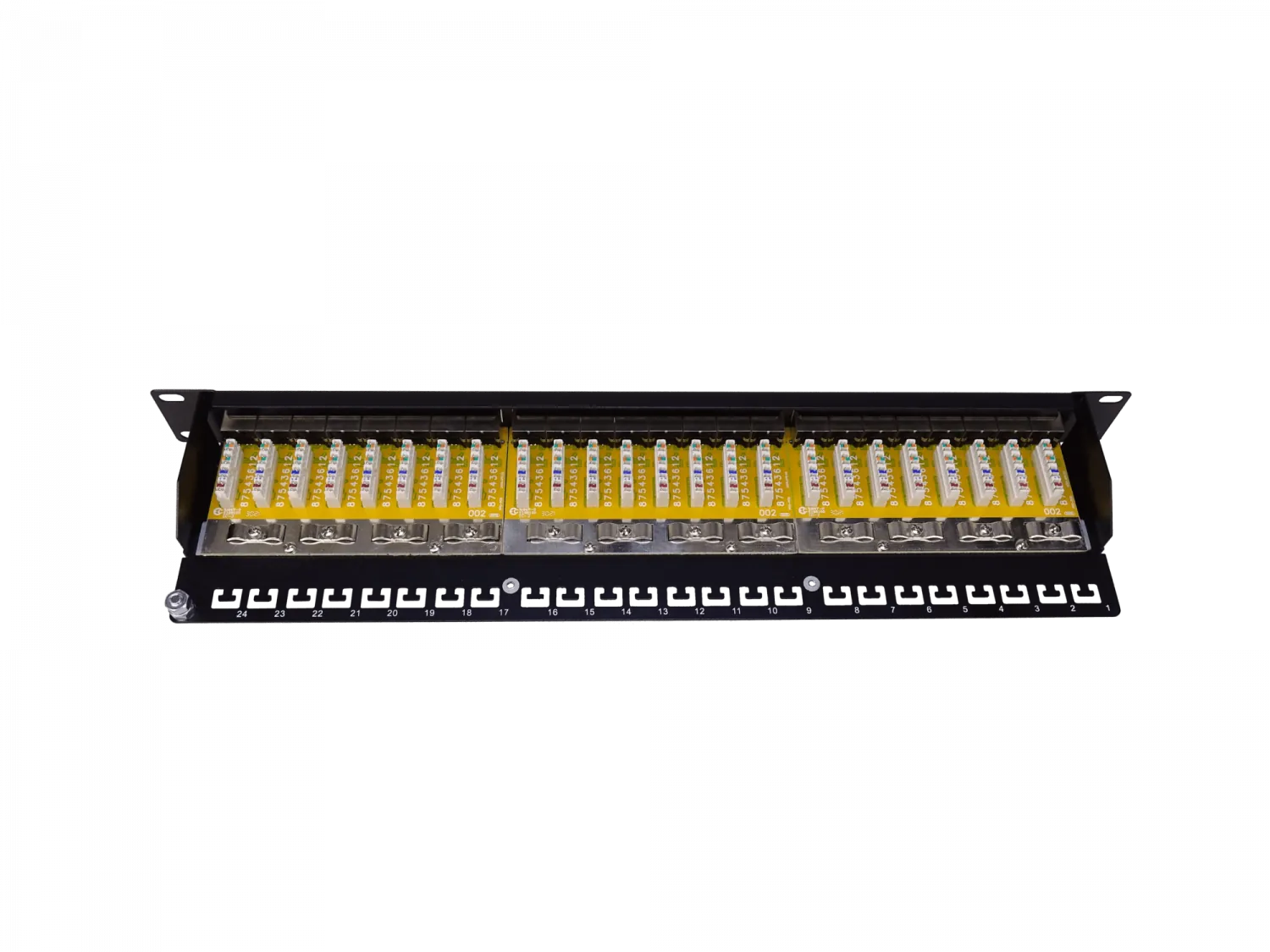 Patch Panel  1U 24 Puerto RJ45 Cat6 FTP SFTP Blindado Certificacion UL 3