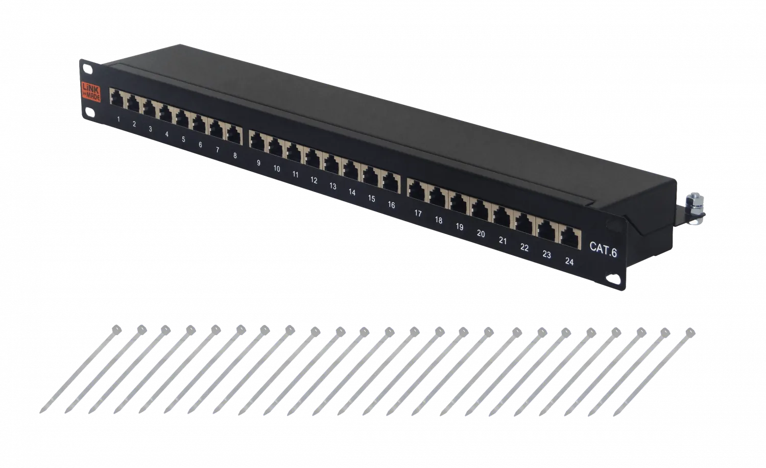 Patch Panel  1U 24 Puerto RJ45 Cat6 FTP SFTP Blindado Certificacion UL 4