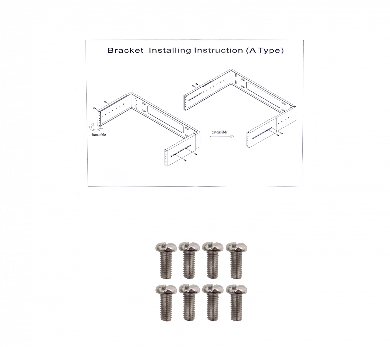 Bracket Mural Abierto 2U Ajustable con Bisagra para Rack 5