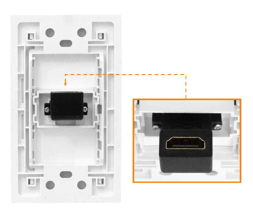 Faceplate HDMI-HH Hembra-Hembra sin-cable 70x114mm 2