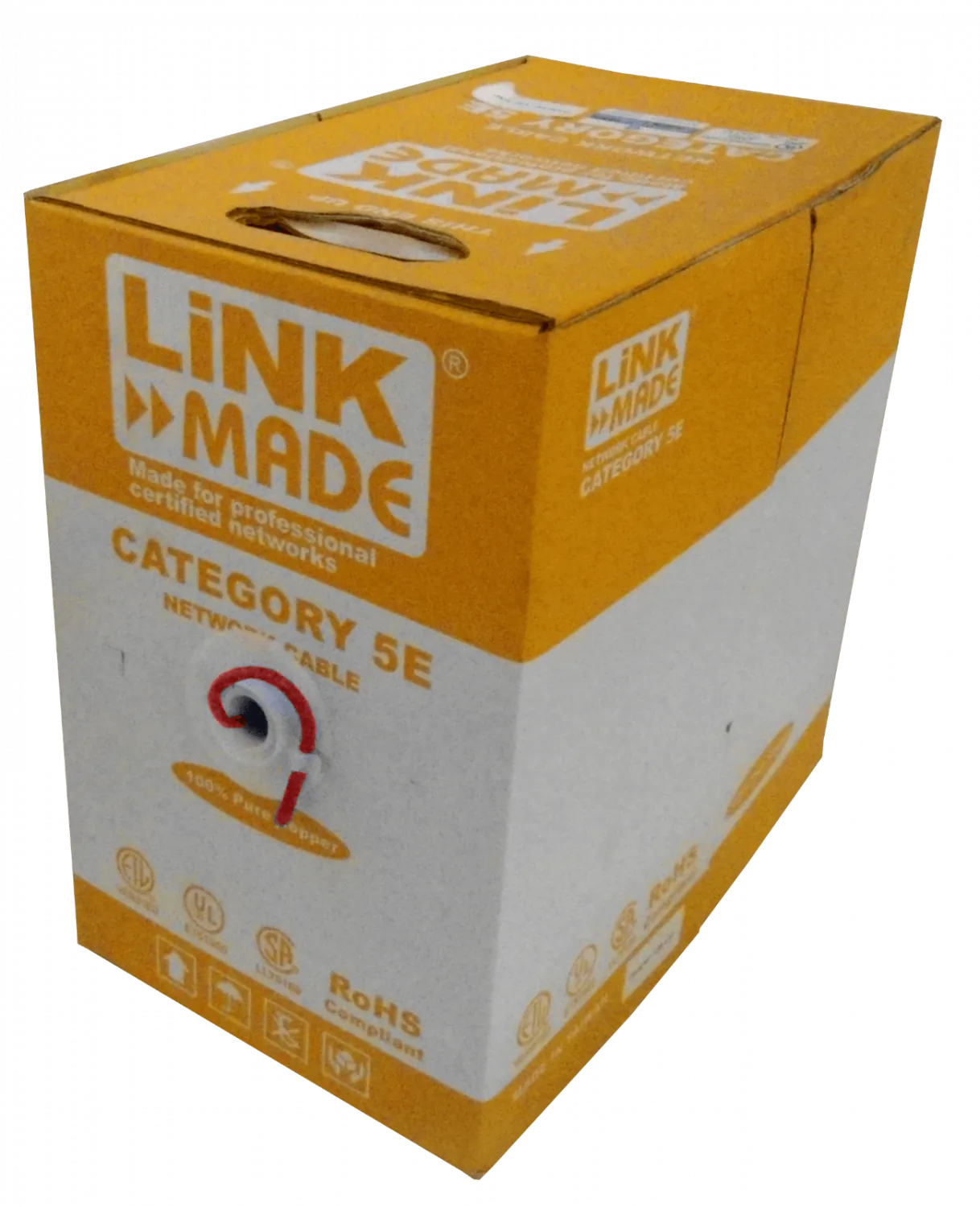 Caja Cable  Cat5e UTP Rojo 305mt Unifilar Cobre 2