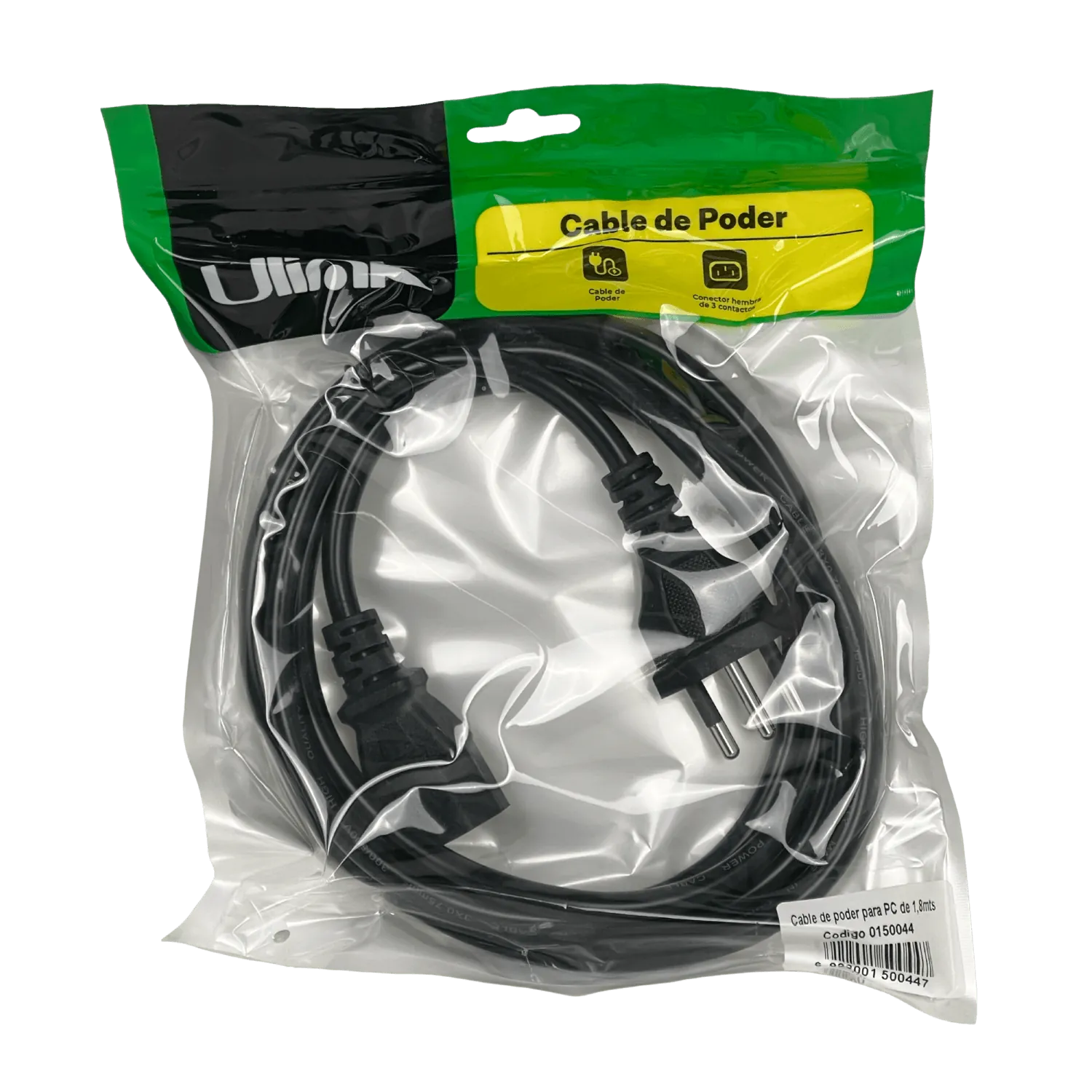 Cable 1,8mt 3x0,75mm2 Chile-C13 6A Cable Poder CEI23-16-VII 180cm Aleacion 3