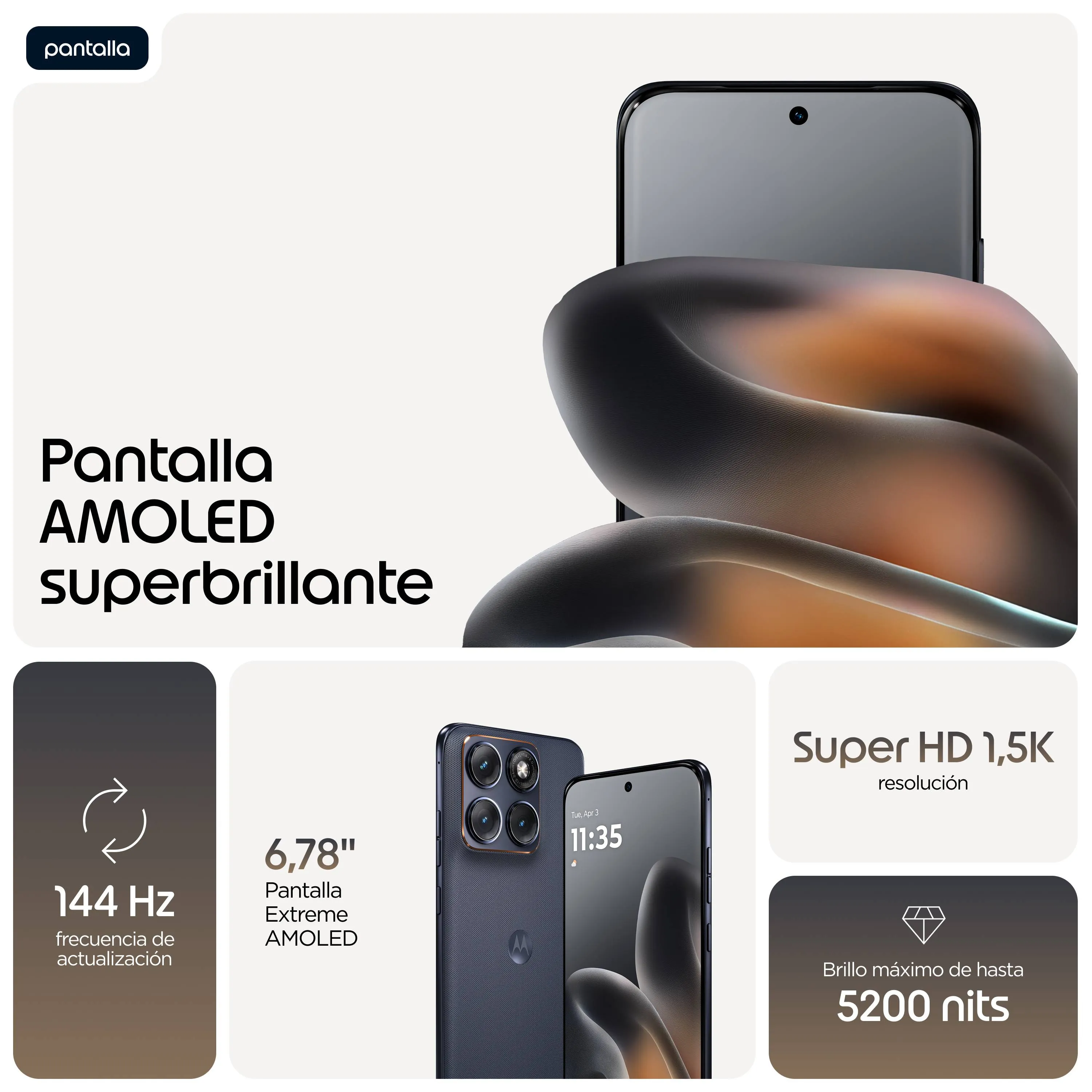 Smartphone Motorola Edge 70 Fusion 5G 8GB 256GB AMOLED 144Hz Alto Brillo 4