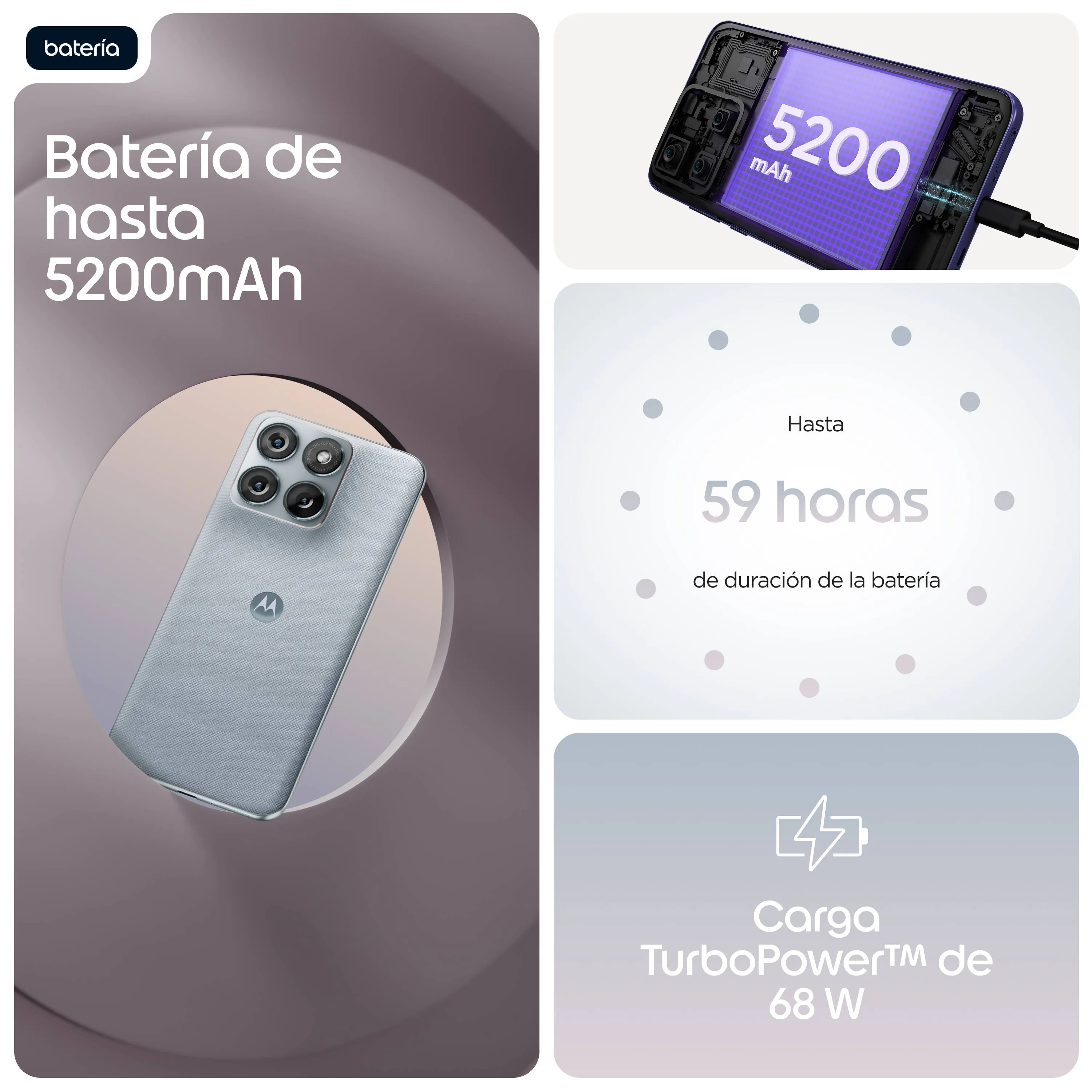 Smartphone Motorola Edge 70 Fusion 8GB 256GB AMOLED 144Hz 5G Batería Extendida 10