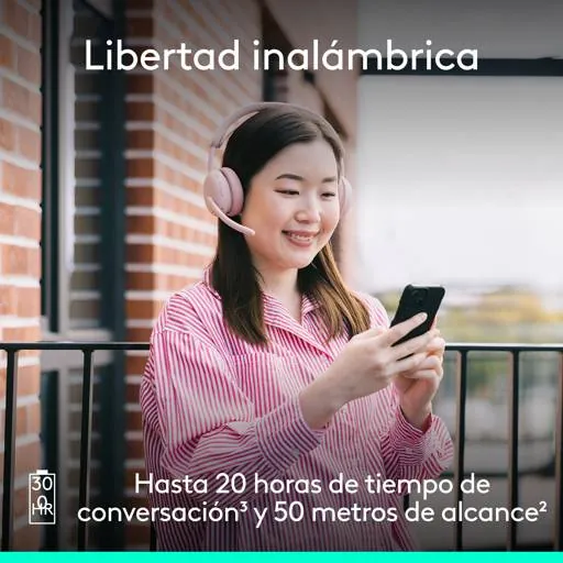Audífonos Logitech Zone Wireless Bluetooth Rose con Diseño Elegante para Oficina y Trabajo Híbrido 6