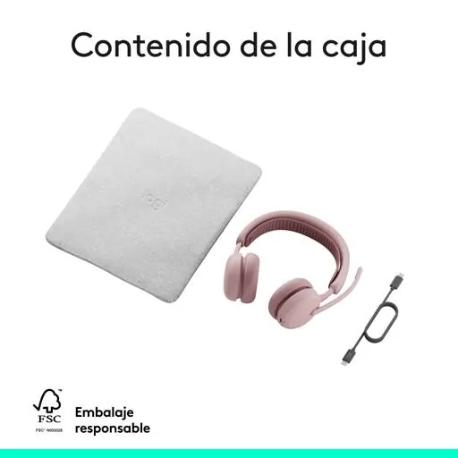 Audífonos Logitech Zone Wireless Bluetooth Rose con Diseño Elegante para Oficina y Trabajo Híbrido 12