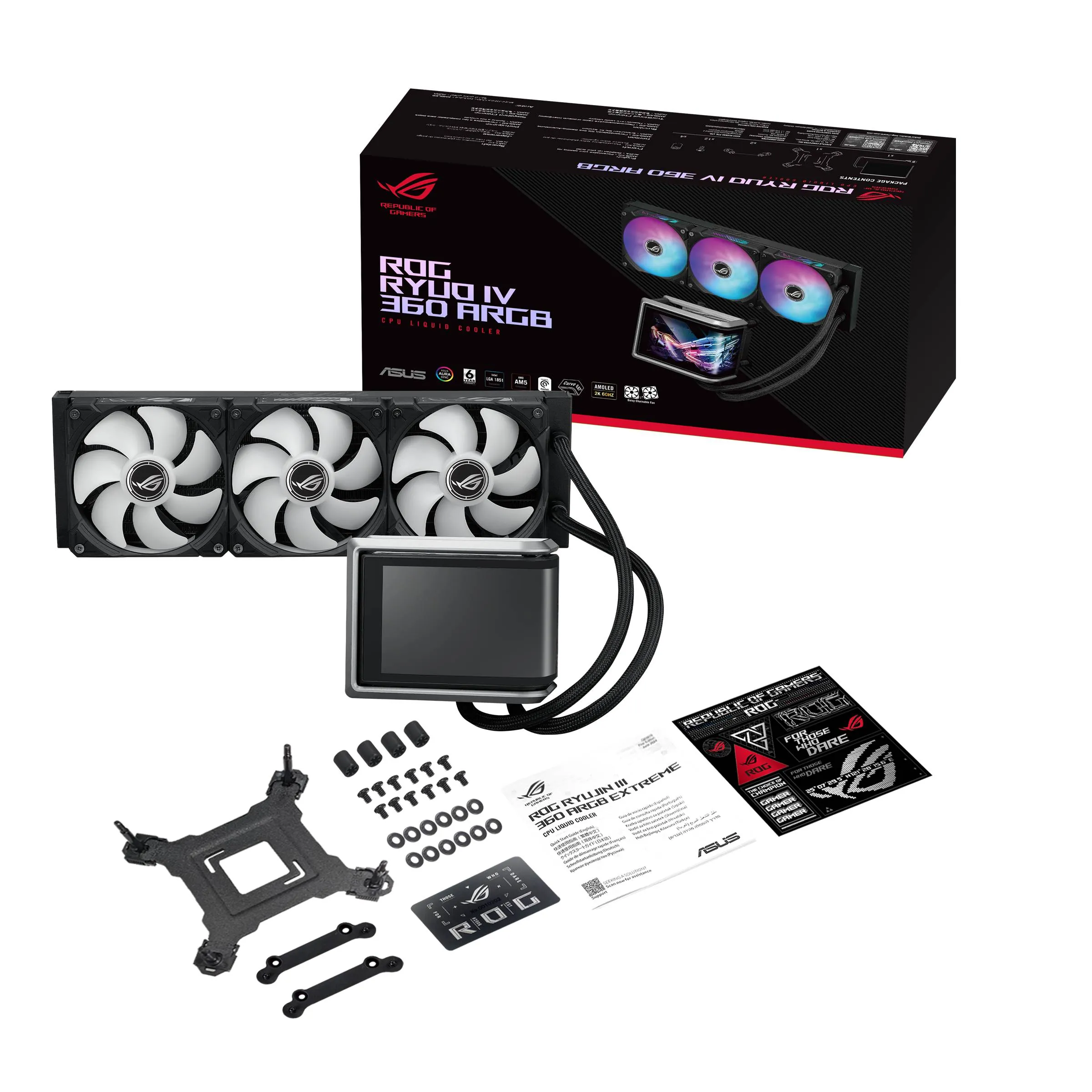 Refrigeración Líquida ASUS ROG RYUO IV 360 ARGB con Pantalla AMOLED para Intel y AMD 13