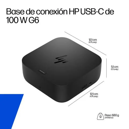 Docking Station HP USB-C G6 100W con Soporte 4K y Conectividad Universal Empresarial 6