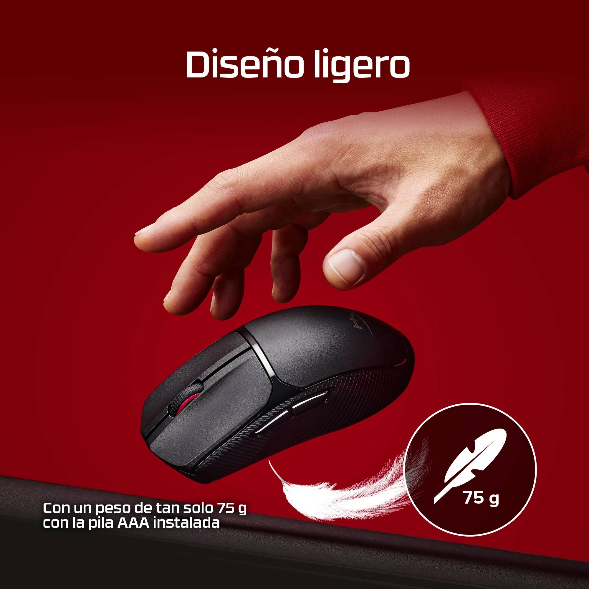 Mouse Gamer Inalambrico HyperX Pulsefire Fuse, 12000 DPI, BT, 2.4GHz, 75G. 4
