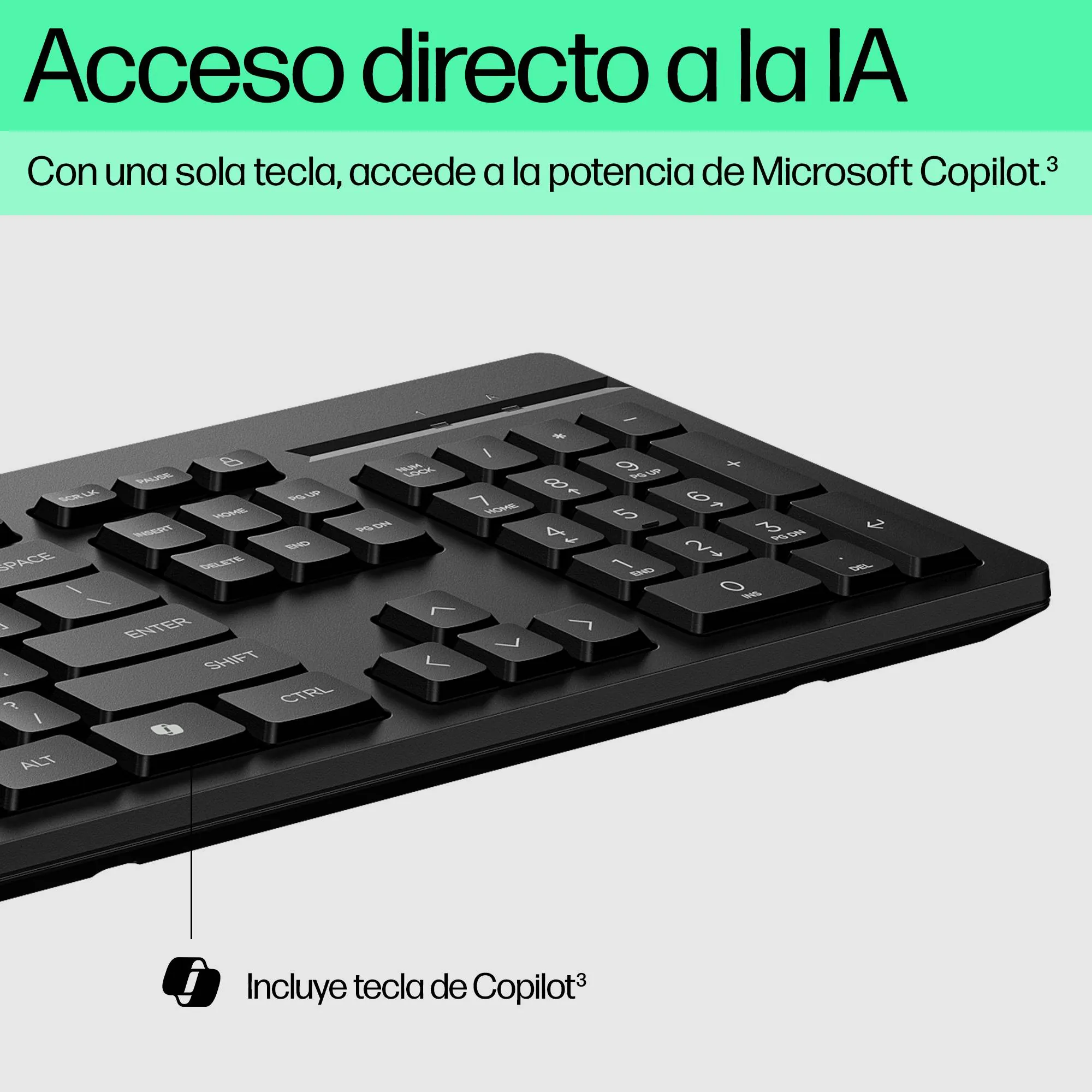 Teclado y Mouse HP 225 Wired Combo USB con Tecla Copilot para Oficina 7