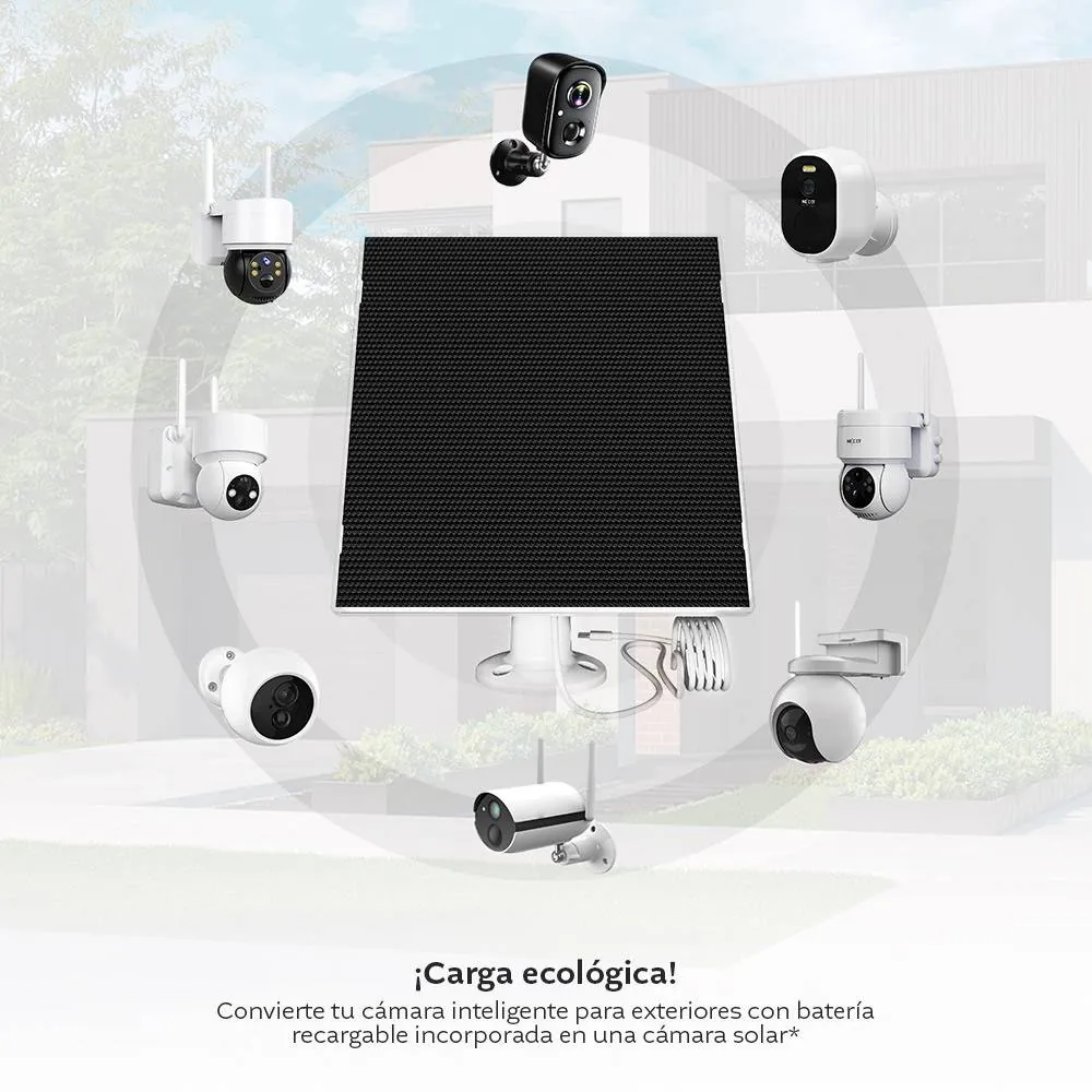 Panel Solar Nexxt NHC-SP61W 6W USB-C IP66 Exterior Cámaras Seguridad Energía Continua 3