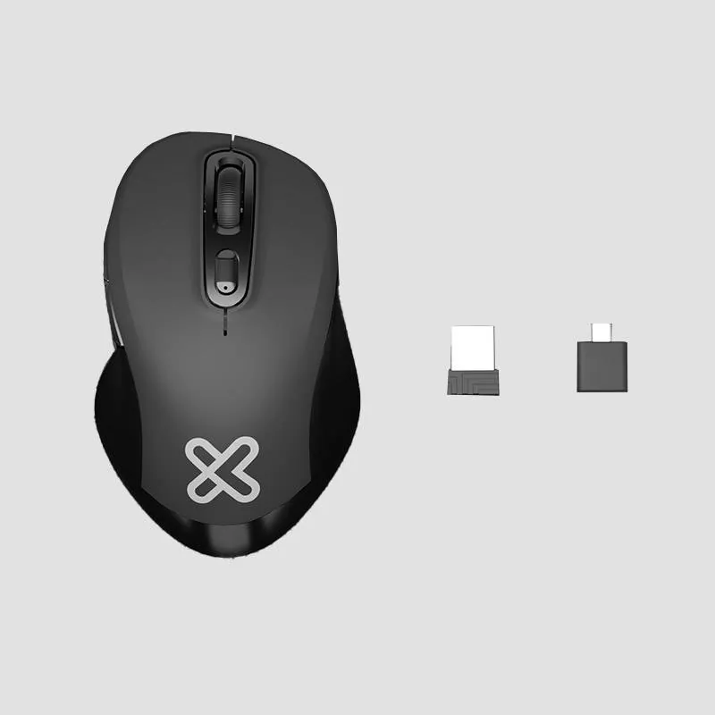 Mouse Inalámbrico Klip Xtreme Biglider KMW-550 Dual USB-C USB-A 2400 DPI Ergonómico 8