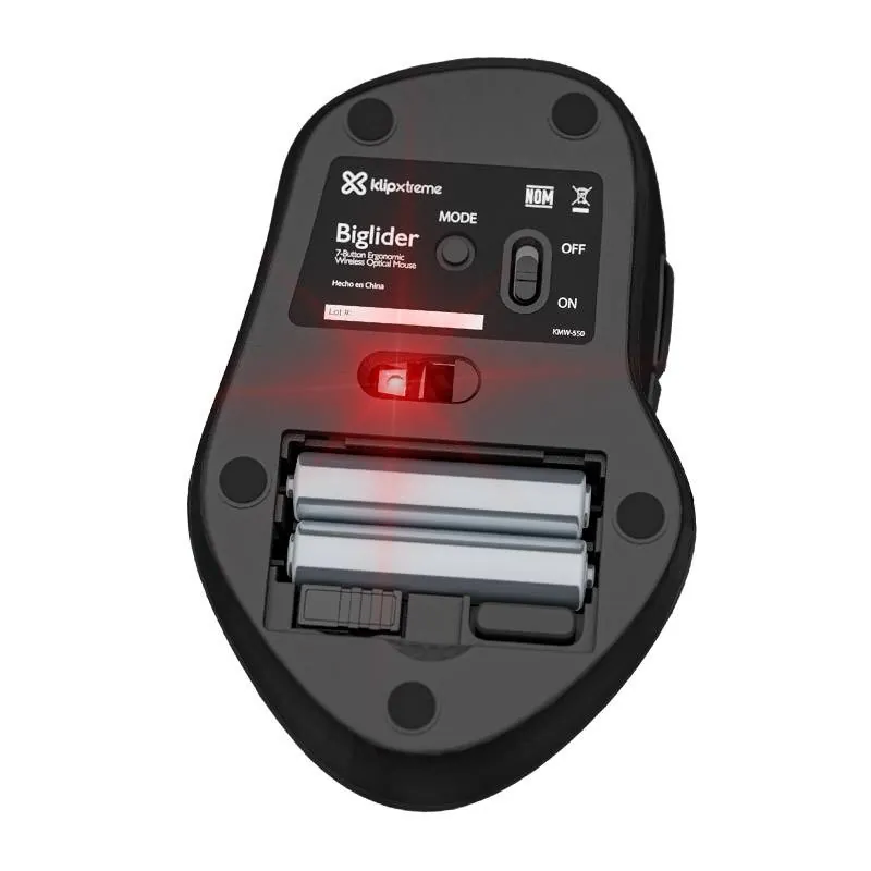 Mouse Inalámbrico Klip Xtreme Biglider KMW-550 Dual USB-C USB-A 2400 DPI Ergonómico 6