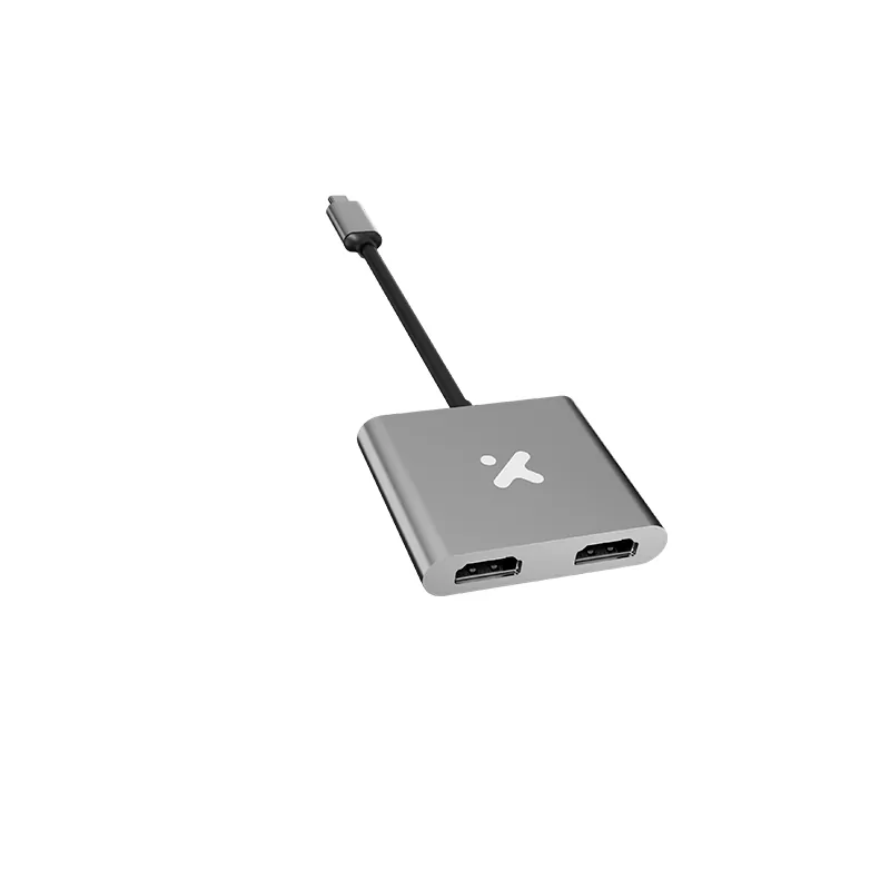 Adaptador de Video Xtech  XTC-548, USB-C a Dual HDMI, 4k 30Hz, Metal Silver  2