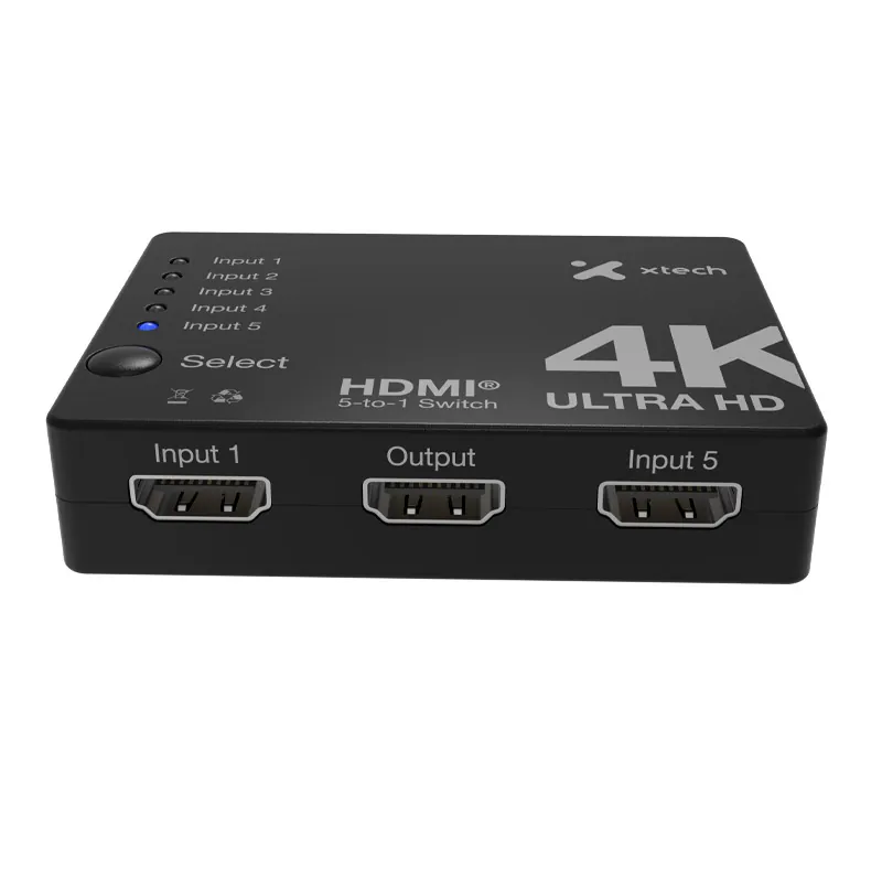 Switch HDMI de 5 Puertos Xtech, 4K 30Hz, HDMI 1.4, HDCP 1.0/1.1, Incl. Control Remoto, Negro 2