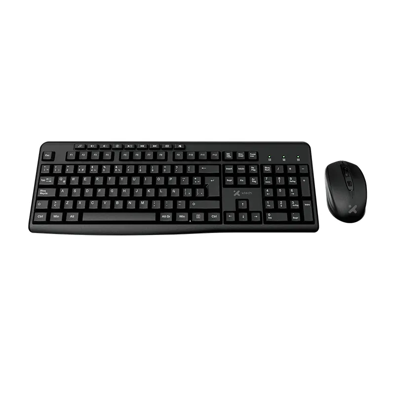 Kit de Teclado y Mouse Inalámbrico Xtech, USB 2.4GHz, Teclas Multimedia, Mouse 4 Teclas, Español  2