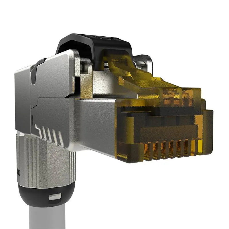 Conector RJ45 Nexxt XGiga NXM-STS01 Cat6A Blindado 90° Alto Rendimiento Red 4