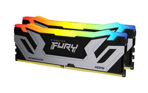 Memoria RAM DDR5 48GB (2x24GB) 8400MT/s CL40 DIMM Kingston Renegade Silver/Black RGB CUDIMM XMP 2