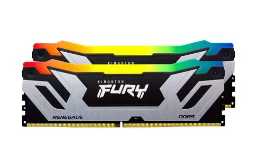 Memoria RAM DDR5 48GB (2x24GB) 8400MT/s CL40 DIMM Kingston Renegade Silver/Black RGB CUDIMM XMP 3