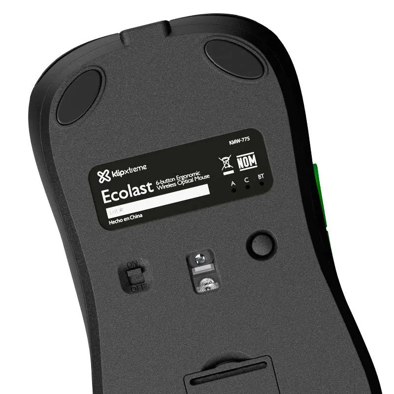 Mouse Inalámbrico Klip Xtreme Ecolast KMW-775 Bluetooth USB-C Recargable Silencioso 5