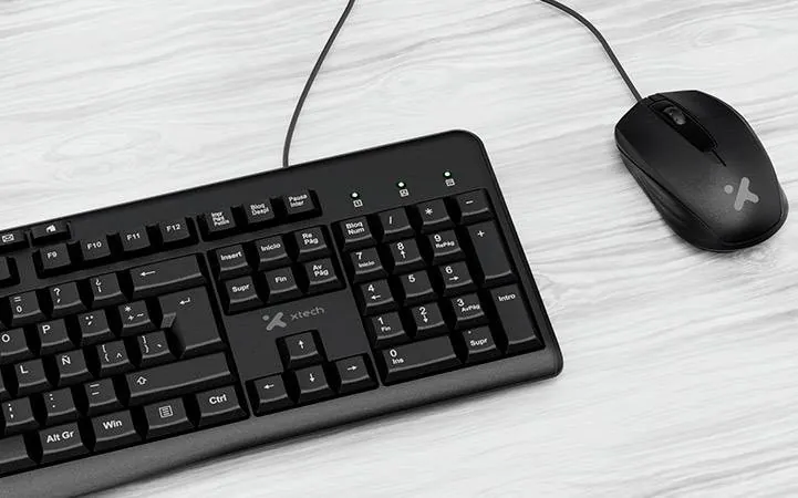 Kit Teclado y Mouse Xtech XTK-302S USB Multimedia Español Oficina Hogar 3