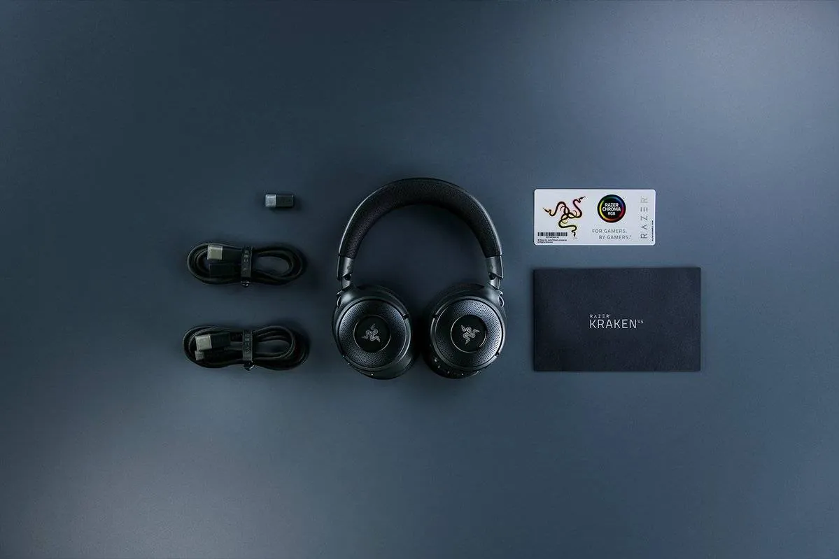 Auriculares Gaming Inalámbricos Razer Kraken V4, Wireless 2.4GHz, Bluetooth 5.3, USB-C, Negro 7