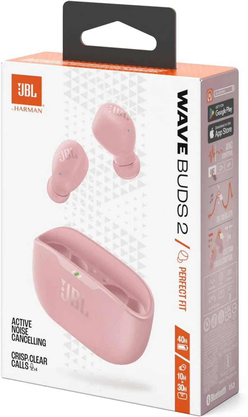 Auriculares JBL Wave Buds 2 in-ear inalámbricos – sonido nítido y diseño discreto (Rosado) 5