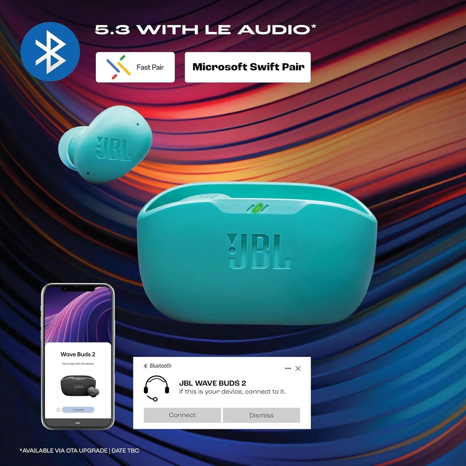 Auriculares JBL Wave Buds 2 in-ear inalámbricos – sonido nítido y diseño discreto (Azul) 10