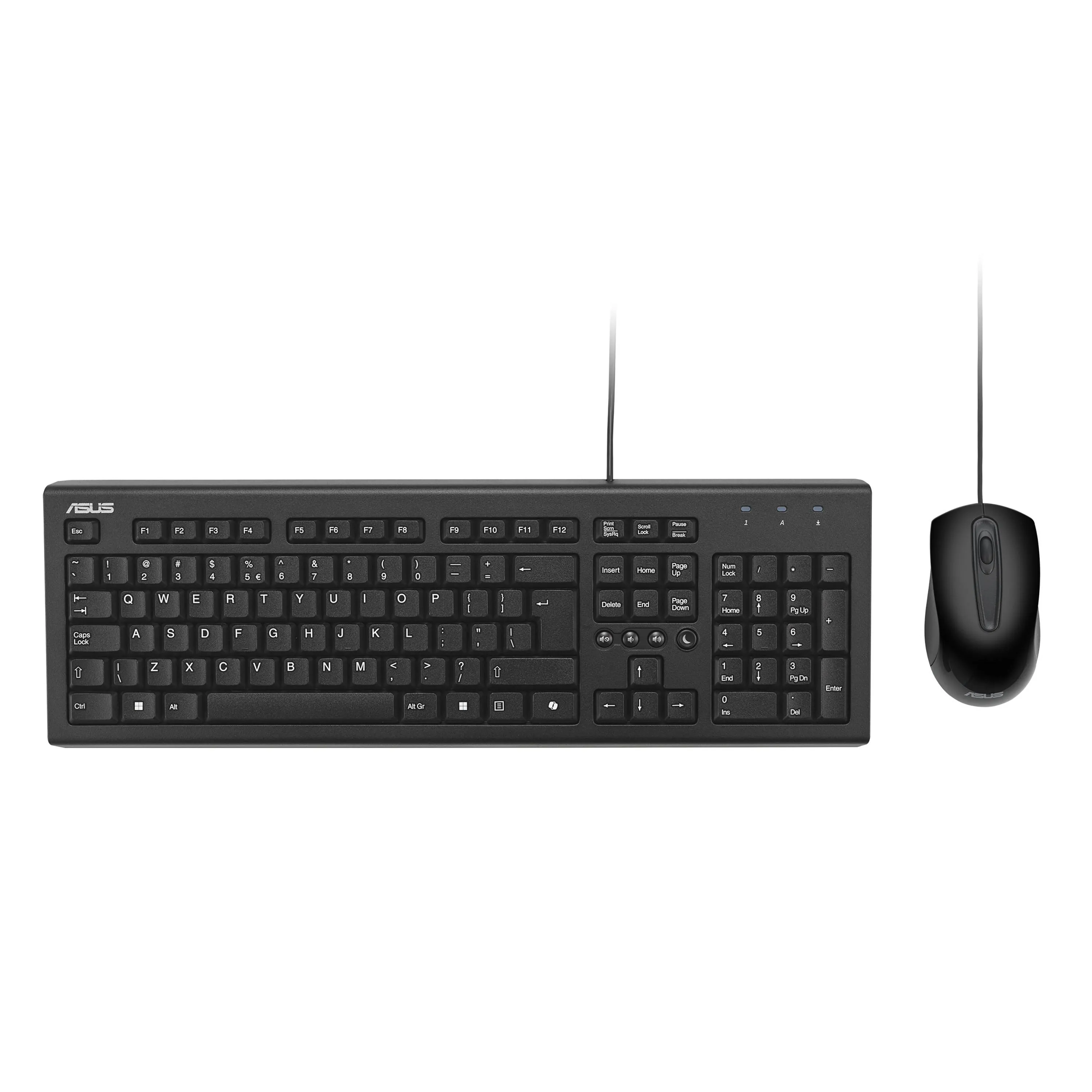 Kit Teclado y Mouse álambricos ASUS U200, Incluye control multimedia, elegante y solido, Negro 3