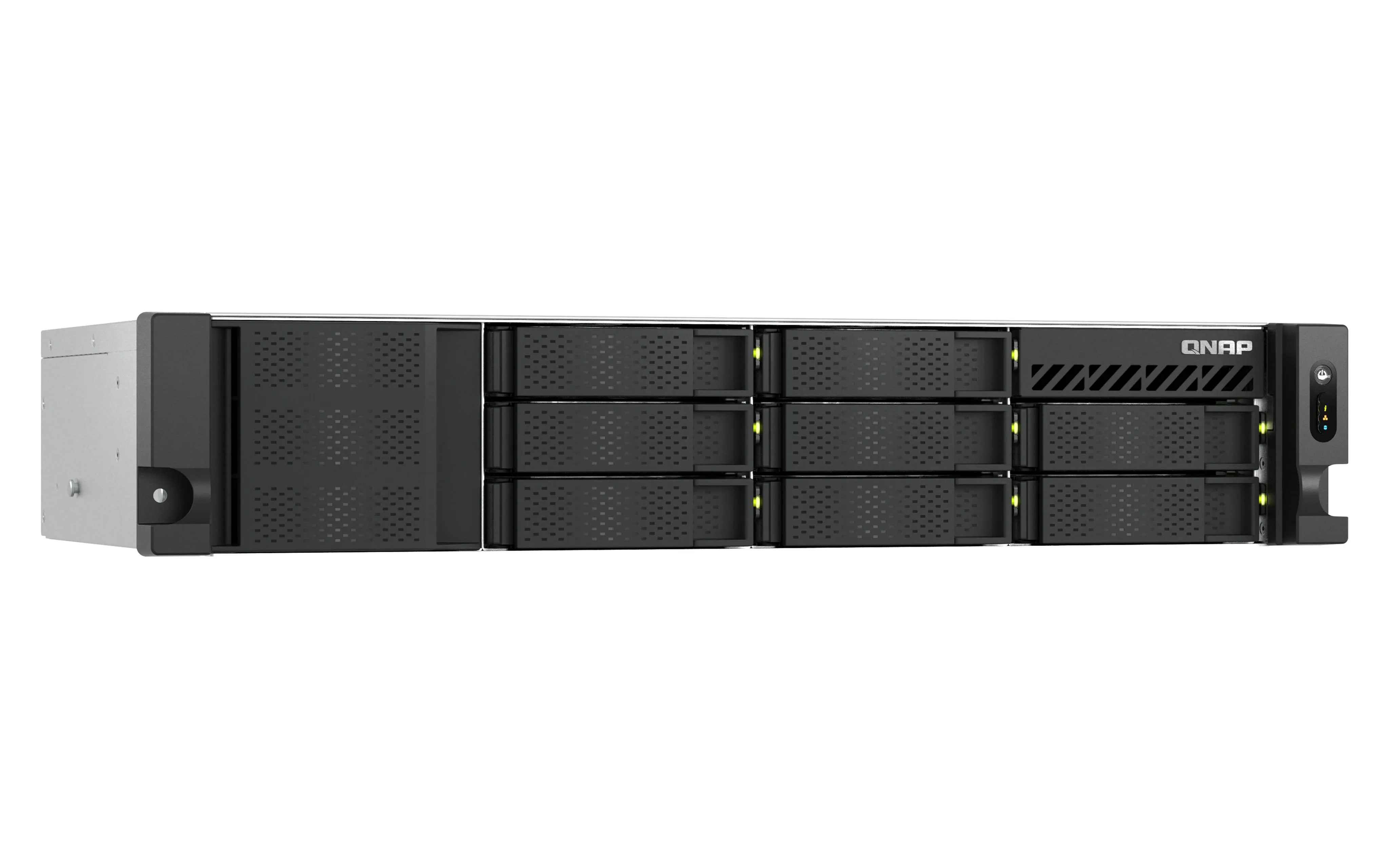NSA QNAP TS-855eU-RP-8G, Intel Atom C5125 8 núcleos, RAM 8GB, 2U 8 bahías con doble 2.5GbE 3