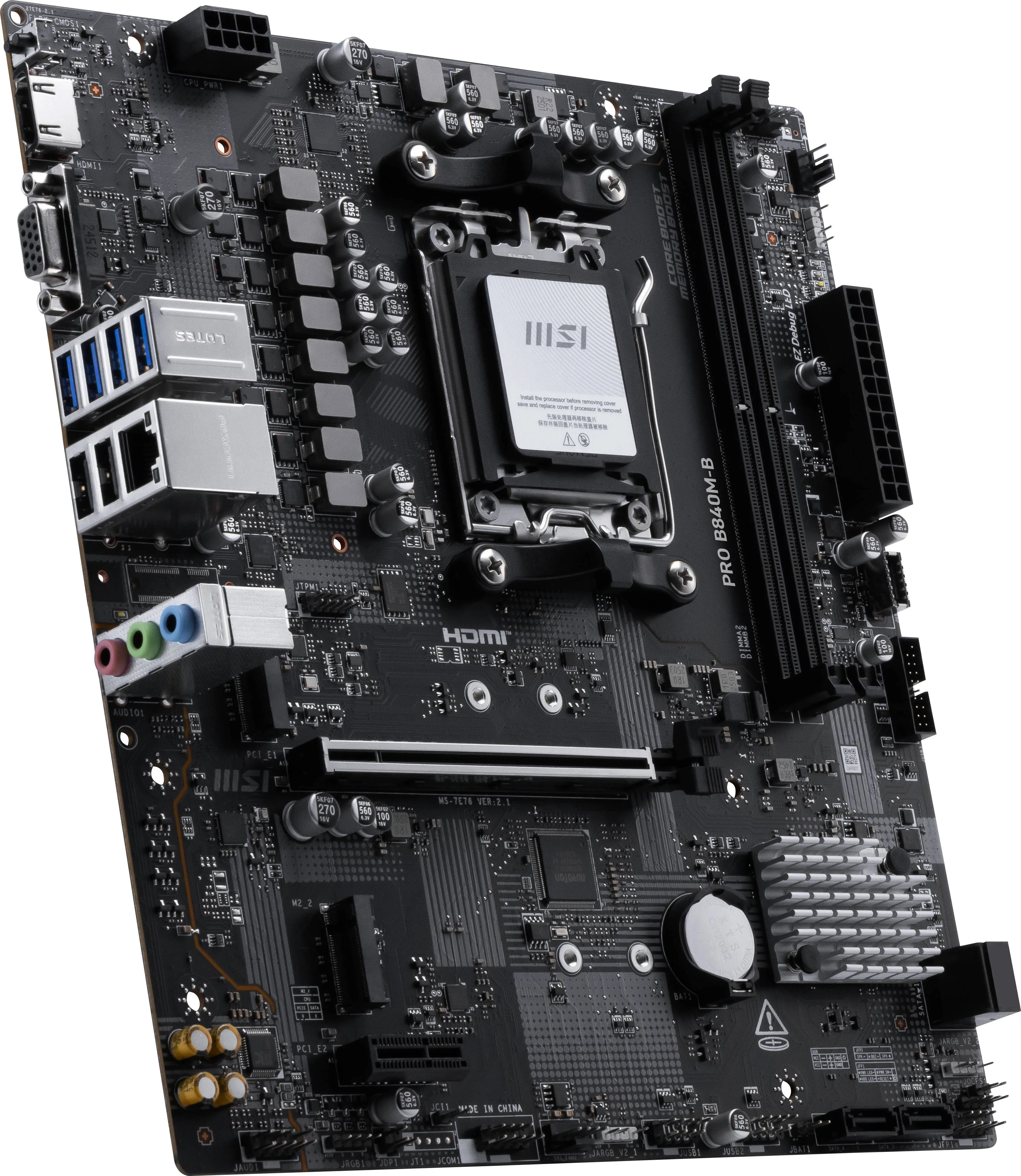 Placa Madre MSI PRO B840M-B Socket AMD AM5, 2xDDR5 2xM.2 PCIe 4.0, 4xSATA, HDMI, Micro-ATX 6