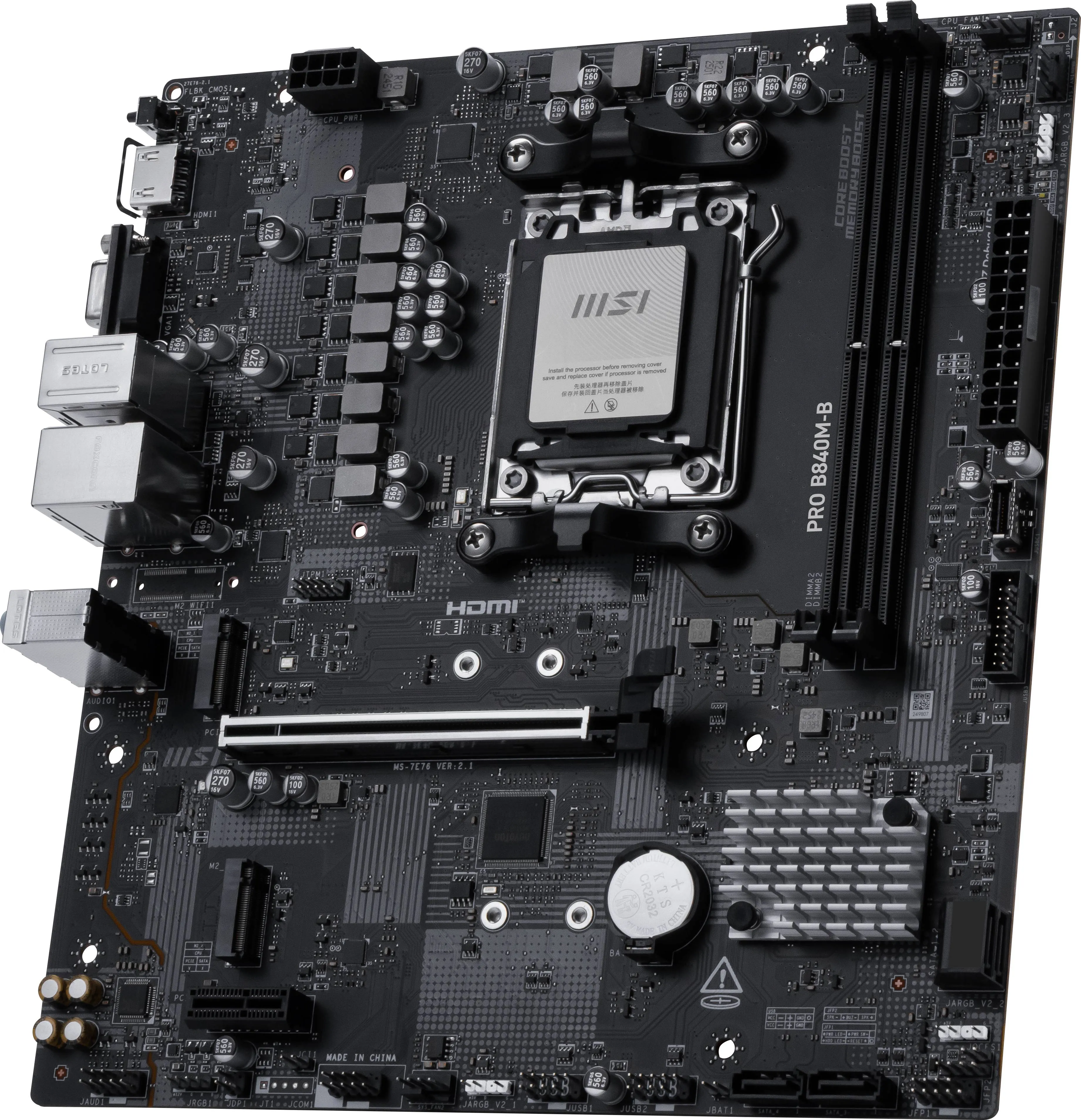 Placa Madre MSI PRO B840M-B Socket AMD AM5, 2xDDR5 2xM.2 PCIe 4.0, 4xSATA, HDMI, Micro-ATX 5