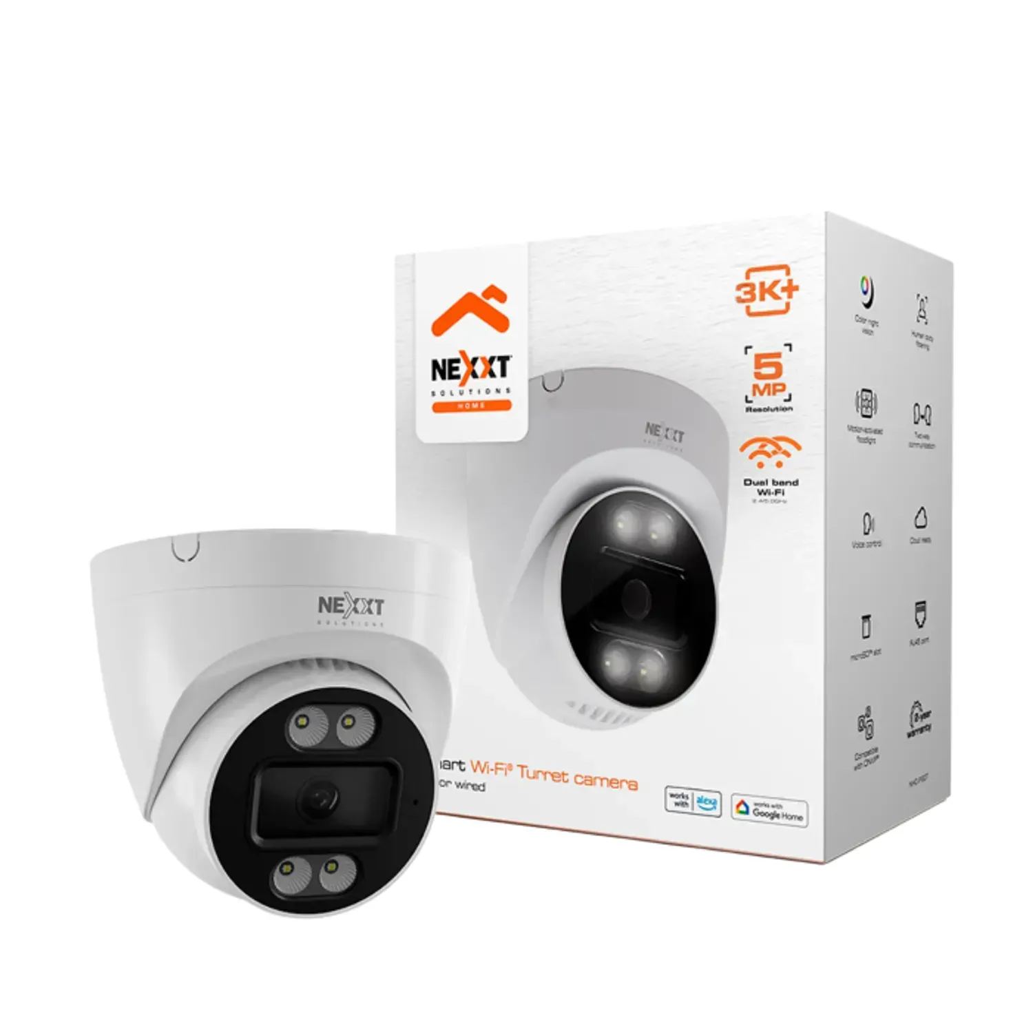 Cámara de Vigilancia Nexxt NHC-IF20T, turret, Wi-Fi interior, 5MP 3K, color noche, MicroSD 5