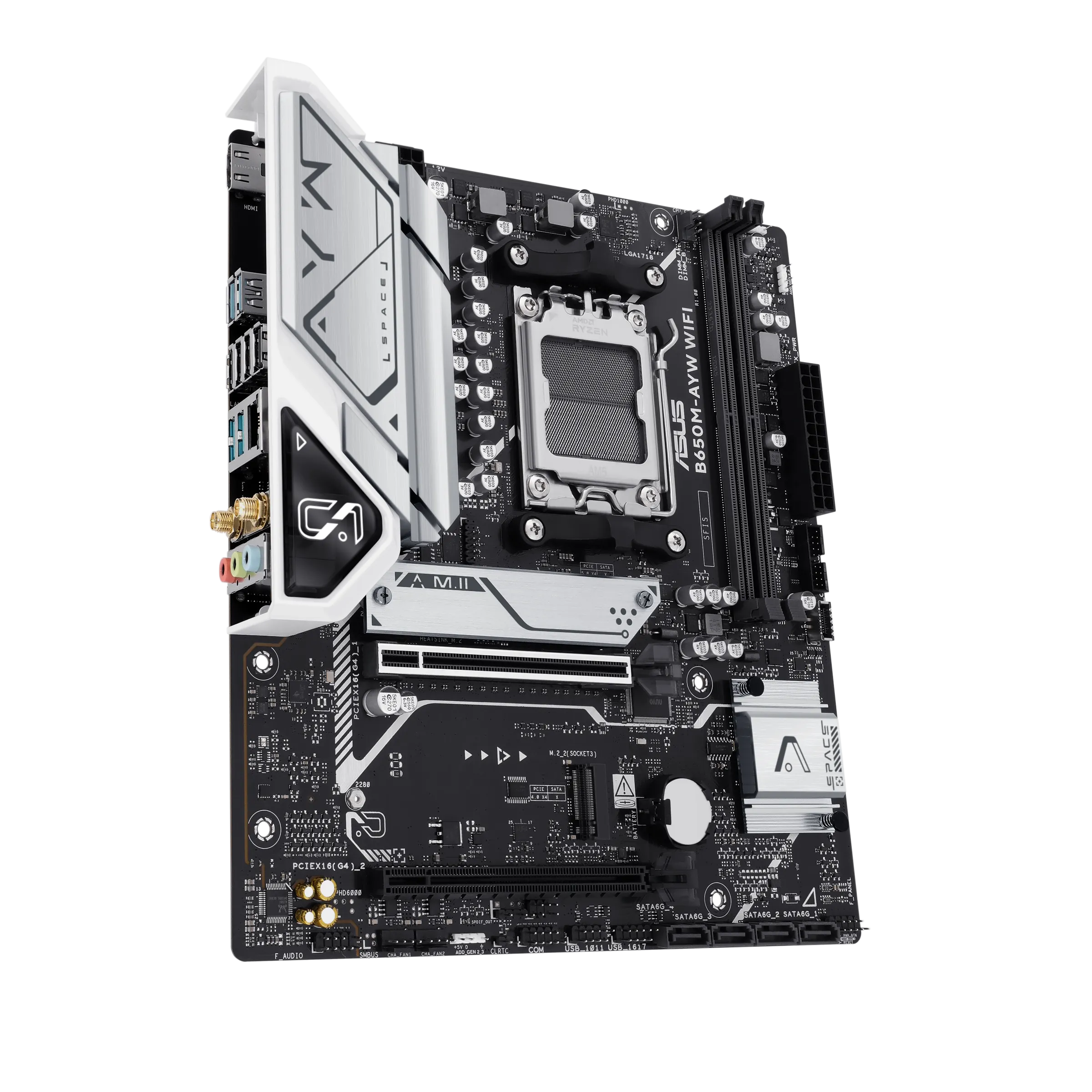 Placa Madre ASUS B650M-AYW WiFi, Socket AM5, 2x DDR5, 2x NVMe, Wi-Fi 6, 2.5 GbE, Micro-ATX 4