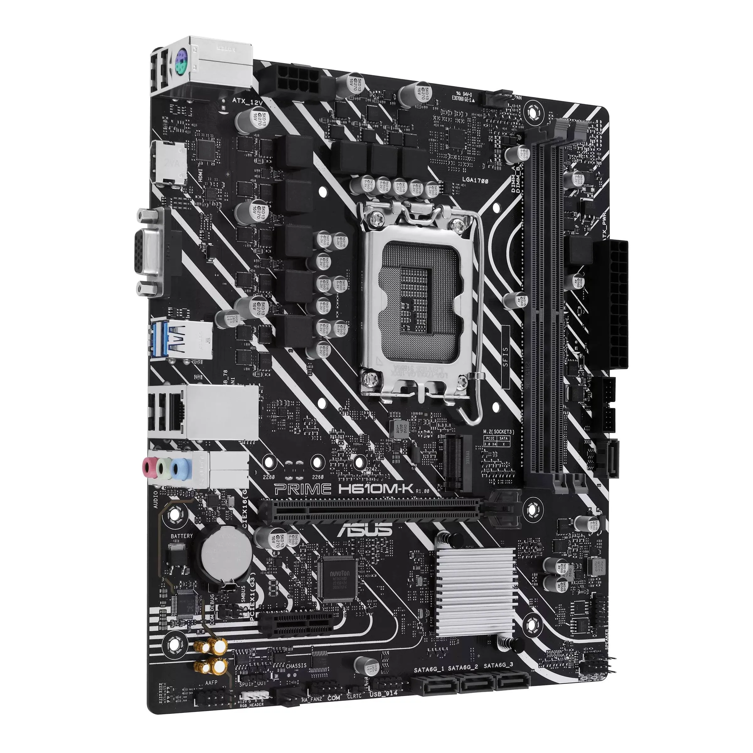 Placa Madre ASUS PRIME H610M-K, Socket LGA 1700,  2x DDR5, VGA, HDMI, M.2, 4xSATA, Micro-ATX 3