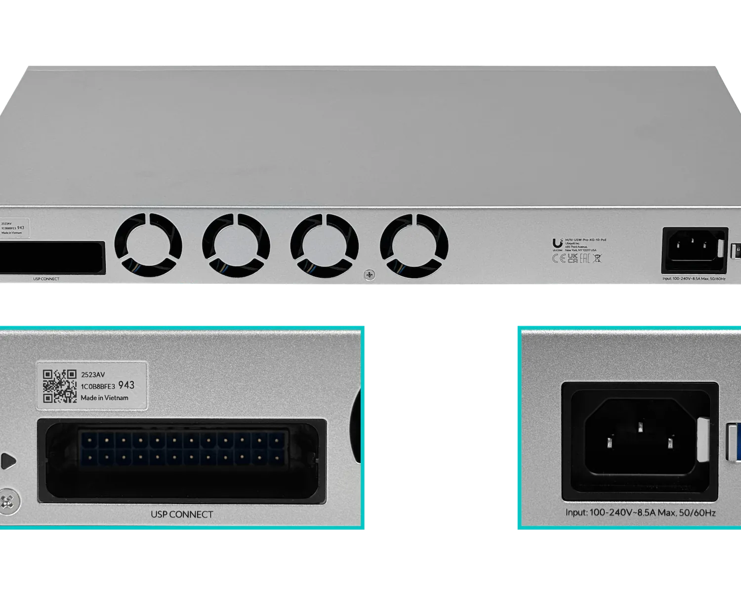 Switch Rack 1U Ubiquiti USW-PRO-XG-10-POE 10x10GbE + 2x10G SFP PoE+++ 400W rendimiento profesional 5
