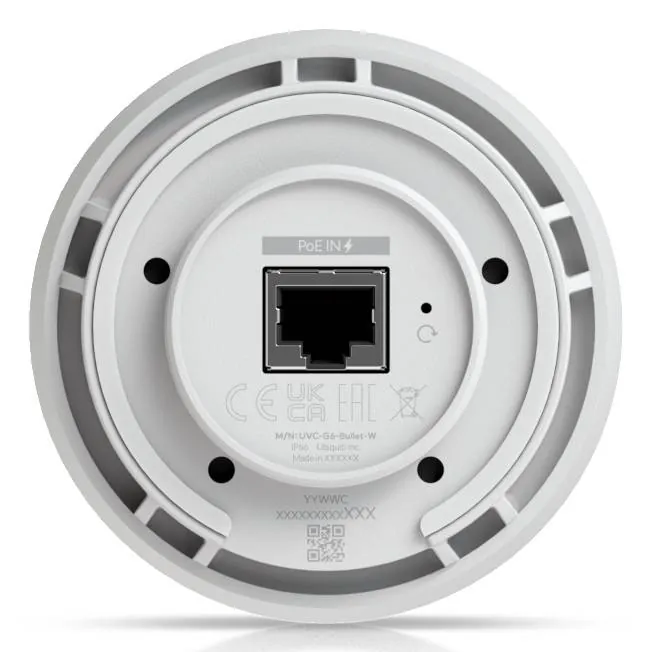 Cámara IP Ubiquiti UniFi G6 Bullet 4K PoE 8MP IR AI IP67 Blanca 7