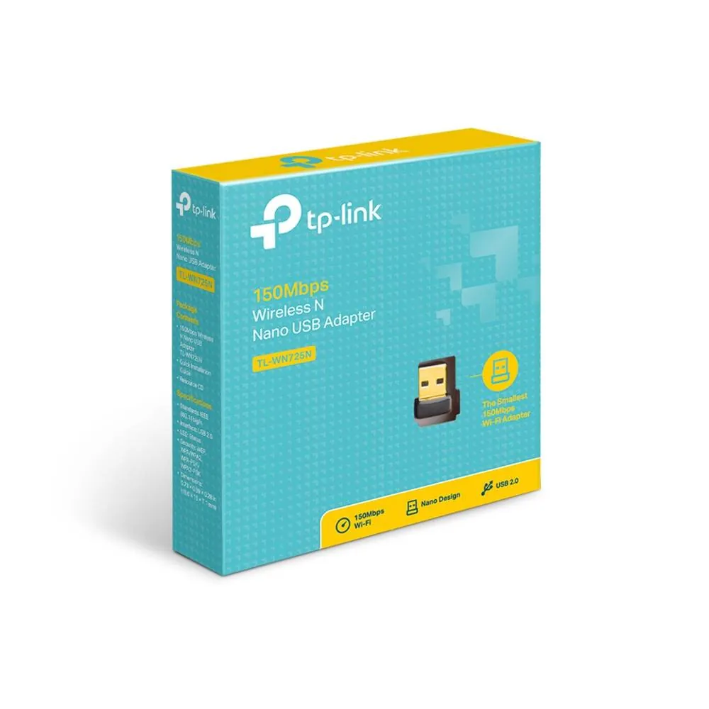 Adaptador Nano USB TP-Link TL-WN725N N150 de alta velocidad, Diseño liso y brillante 5