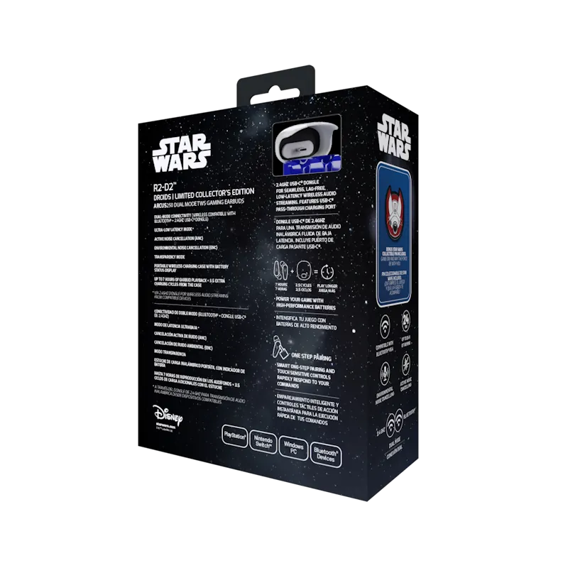 Audífonos TWS Gaming Primus Arcus S250 PWH-S250R2, 2.4GHz, BT 5.4, ANC, R2D2 7