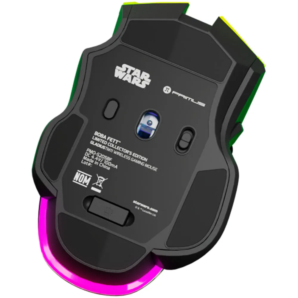 Mouse inalámbrico Primus Gladius TM11 PMO-S205BF, trimodo, 12K DPI, RGB, Boba Fett 3