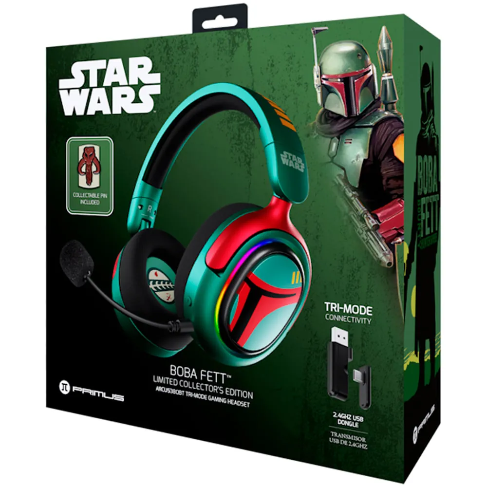 Audífonos Gamer inalámbricos Primus Arcus 380BT PBH-S380BF, con Micrófono, RGB, Boba Fett 5