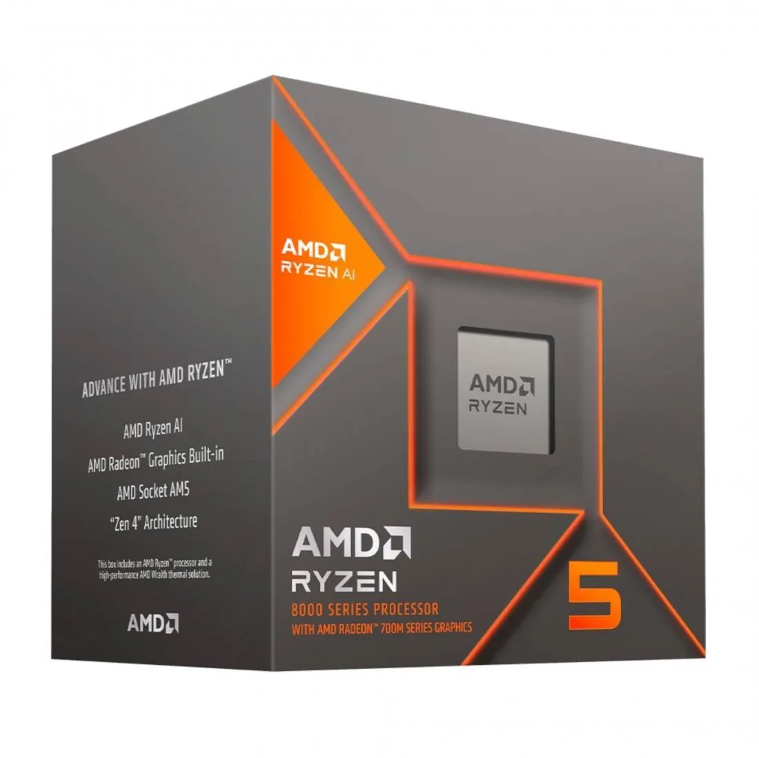 Procesador AMD Ryzen 5 8400F, AM5, 6 núcleos / 12 hilos, Hasta 4.7 GHz, 65W 2