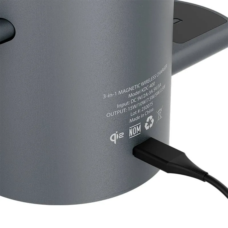 Base cargadora Klip Xtreme 15W – USB-C, carga inalámbrica rápida para celulares 5