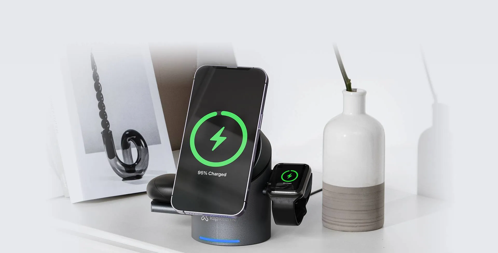 Base cargadora Klip Xtreme 15W – USB-C, carga inalámbrica rápida para celulares 7